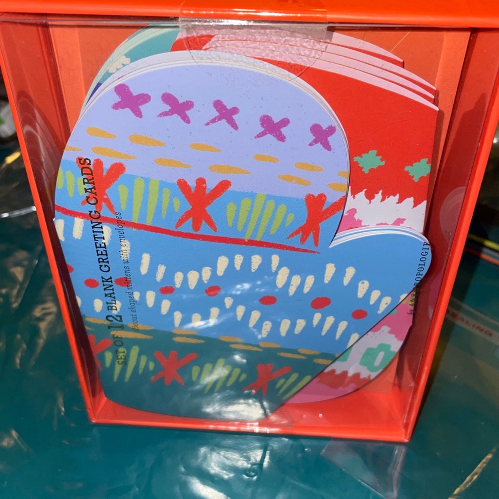 Anthropologie Christmas Mitten Boxed Cards Set NWT - Picture 2 of 8